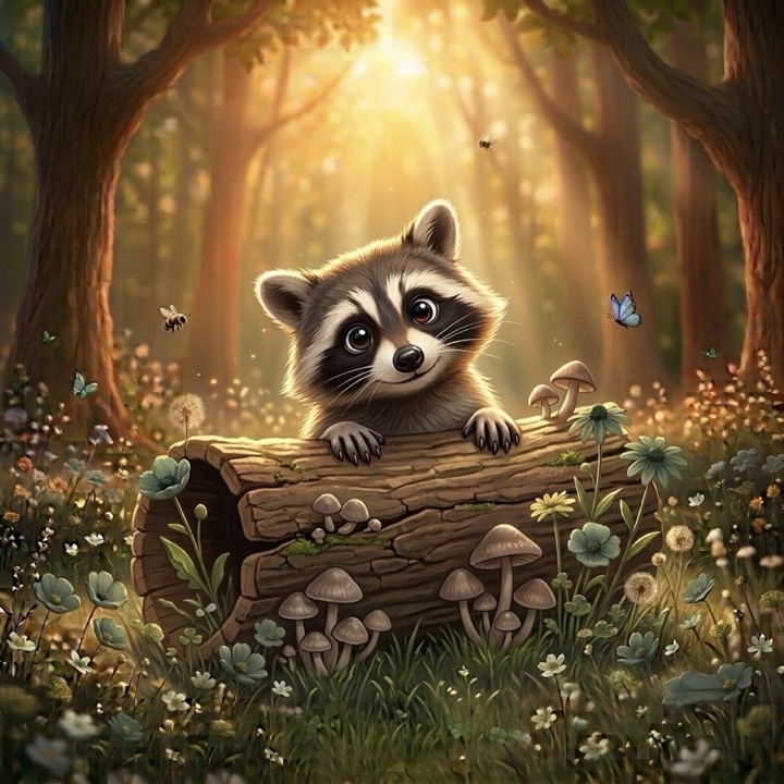 A baby raccoon, one of the creatures you can give a custom event