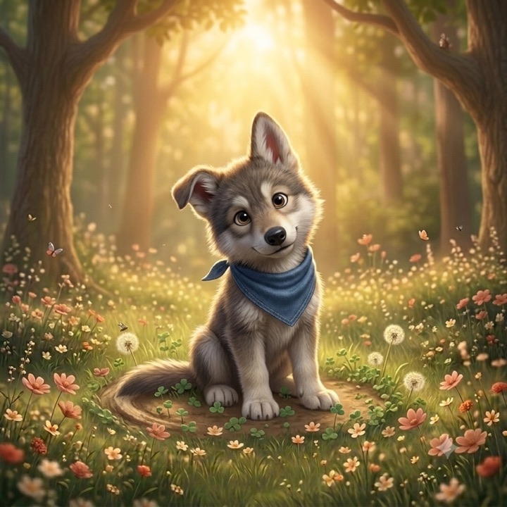 A baby wolf pup, one of the creatures you can give a custom event
